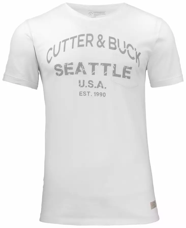 C&B Pacific City Tee, White print - Cutter & Buck Vaatteet - 353400-0095 - 1
