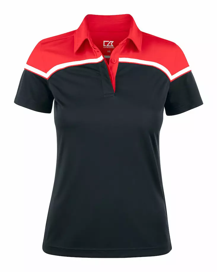C&B Seabeck Polo Ladies, Black/Red - Cutter & Buck Vaatteet - 354429-9935 - 1