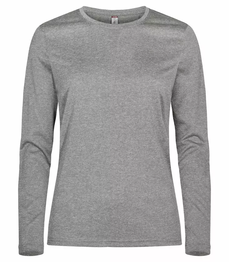 Clique Basic Active-T LS Lady, Grey Melange - Clique Vaatteet - 029041-95 - 1