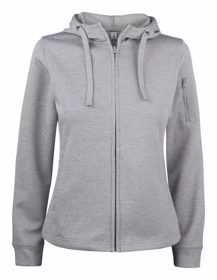 Clique Basic Active Hoody Full Zip Ladies, meleerattu harmaa - Clique Vaatteet - 021015-95 - 1