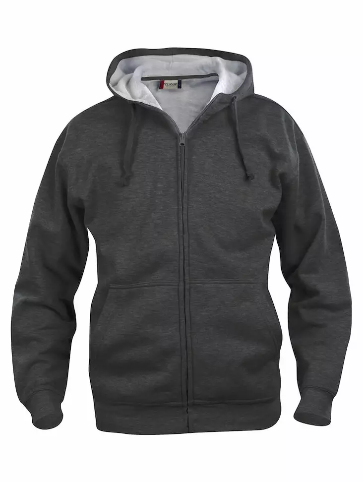 Clique Basic Hoody Full zip, antracit melange - Clique Vaatteet - 021034-955 - 1