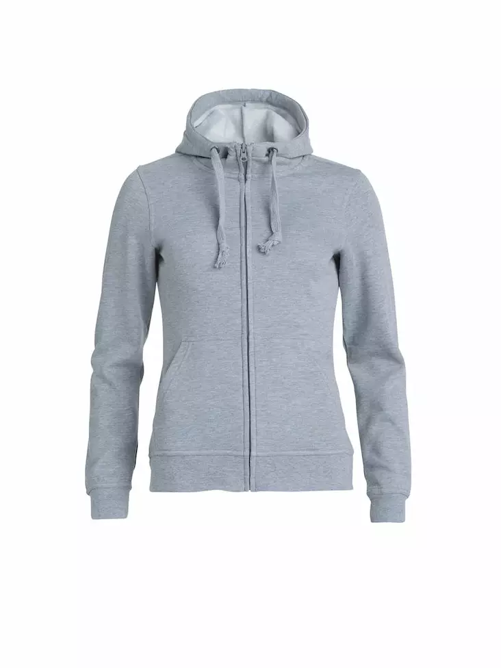 Clique Basic Hoody Full zip ladies, meleerattu harmaa - Clique Vaatteet - 021035-95 - 1