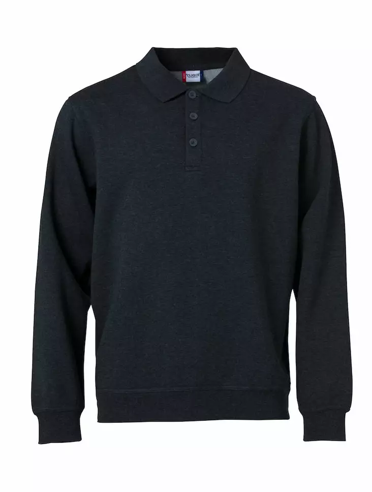 Clique Basic Polo Sweater, meleerattu antrasiitti - Clique Vaatteet - 021032-955 - 1