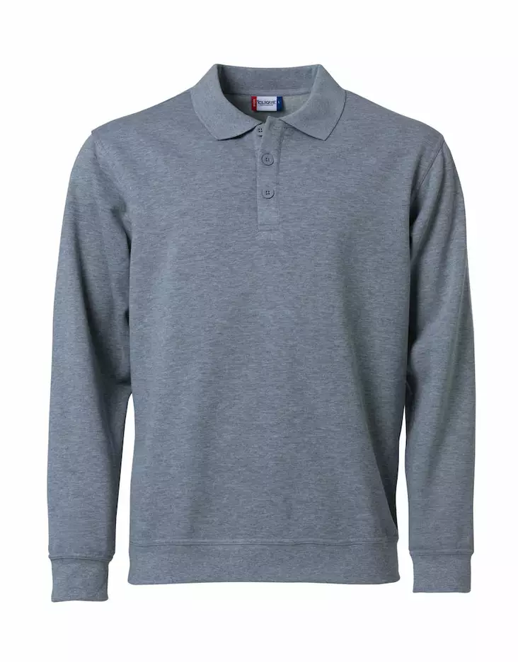 Clique Basic Polo Sweater, meleerattu harmaa - Clique Vaatteet - 021032-95 - 1