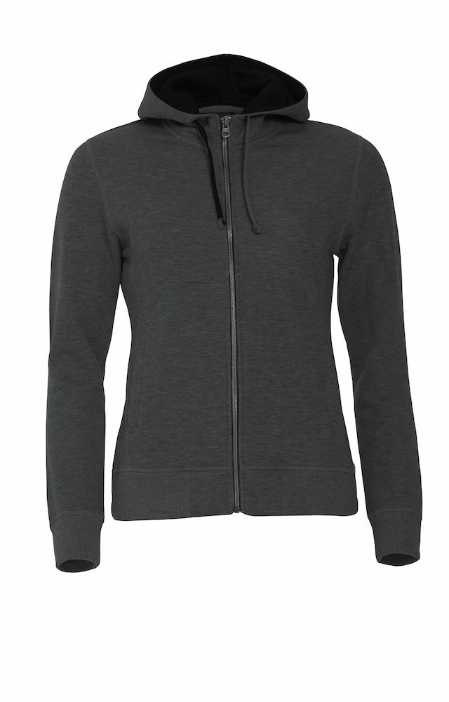 Clique Classic Hoody Full Zip Ladies, Antracit Melange - Clique Vaatteet - 021045-955 - 1