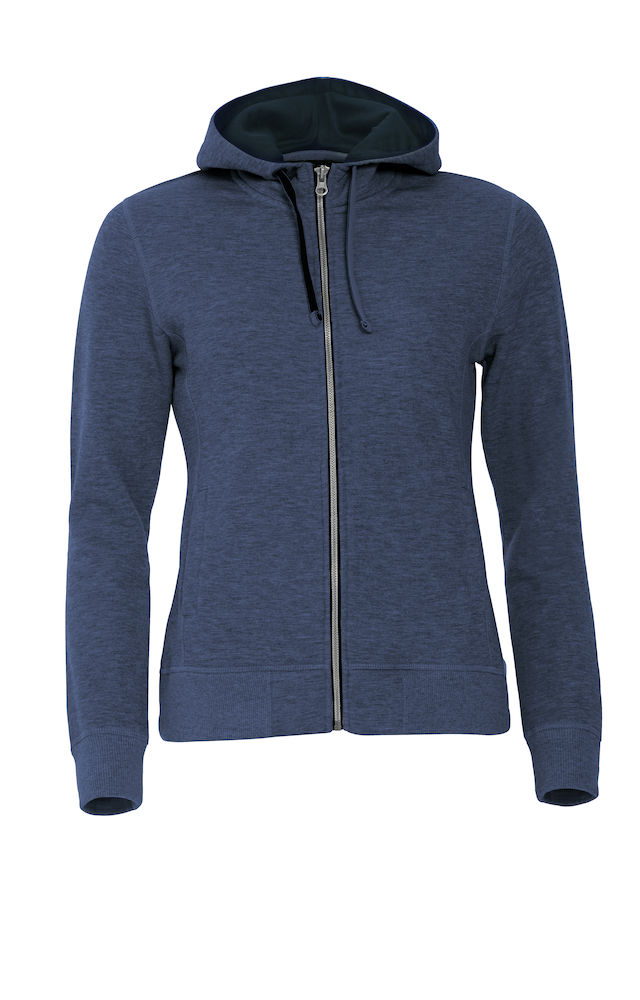 Clique Classic Hoody Full Zip Ladies, Blue Melange - Clique Vaatteet - 021045-565 - 1