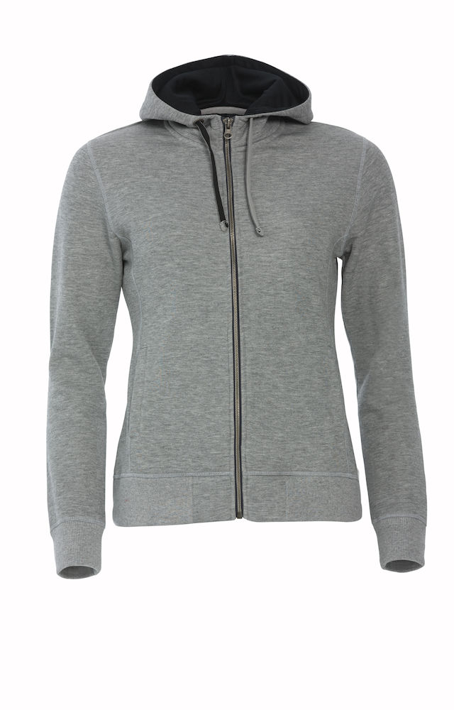 Clique Classic Hoody Full Zip Ladies, meleerattu harmaa - Clique Vaatteet - 021045-95 - 1