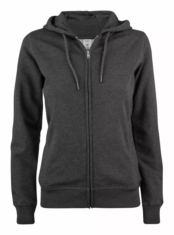 Clique Premium OC Hoody Full Zip Ladies, meleerattu antrasiitti - Clique Vaatteet - 021005-955 - 1