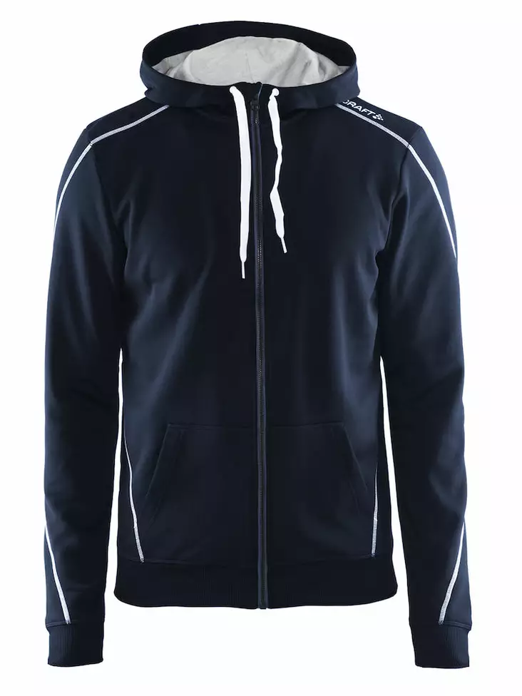 In-the-zone Full Zip Hood M, Dk Navy/White/Grey Melange - Craft Vaatteet - 1904156-2395 - 1