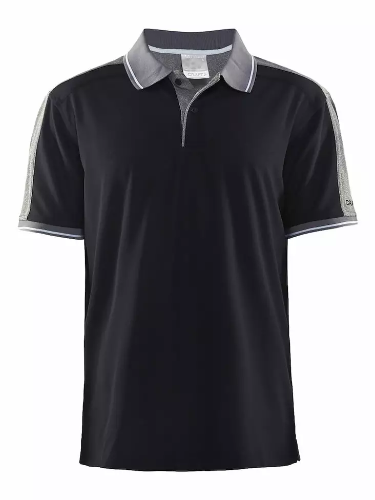 Noble Polo Pique Shirt M, Black/Dk Grey Melange - Craft Vaatteet - 1905075-9975 - 1
