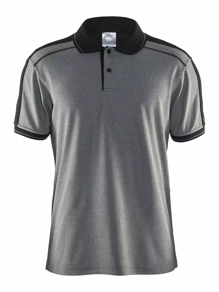Noble Polo Pique Shirt M, Dk Grey Melange/Logo - Craft Vaatteet - 1905075-2975 - 1