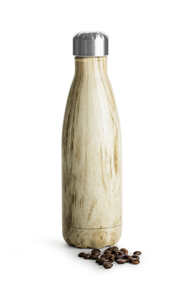 Sagaform Teräksinen juomapullo pieni 500ml, puu - Koti ja Keittiö - 5017895 - 1