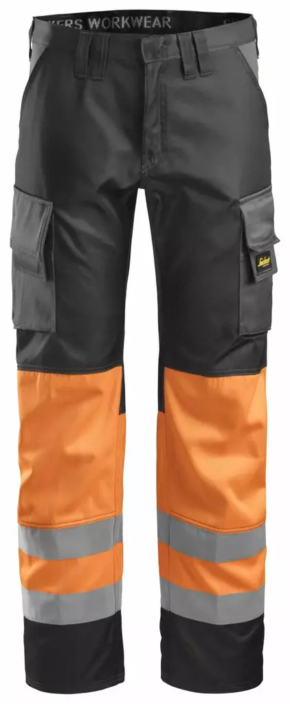 Snickers 3833 Huomiotyöhousut, lk 1, 7455 Harmaa/huomio-oranssi - Snickers Huomiohousut - 38337455 - 1
