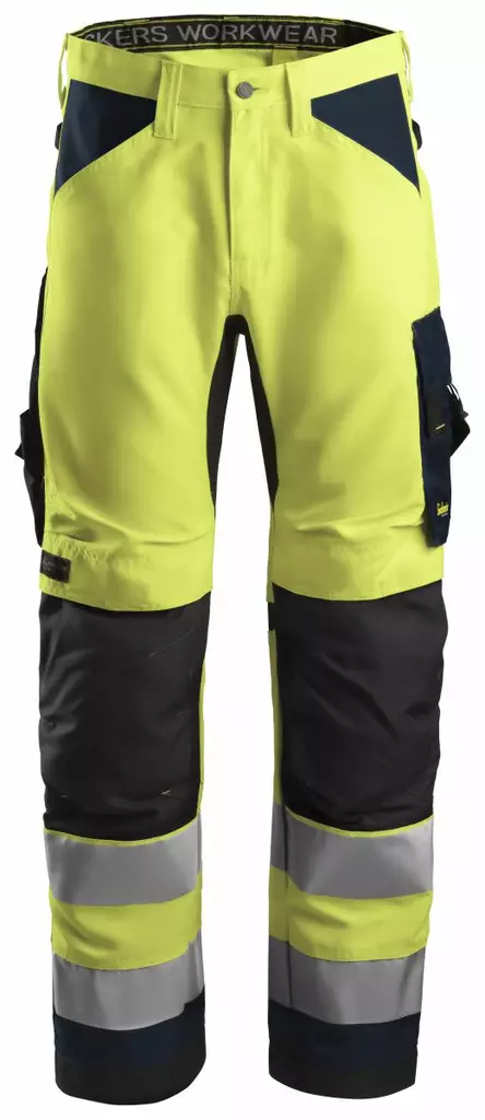 Snickers 6331 AllroundWork+, huomiotyöhousut, lk 2, 6695 Huomiokeltainen/Navy - Snickers Huomiohousut - 63316695 - 1