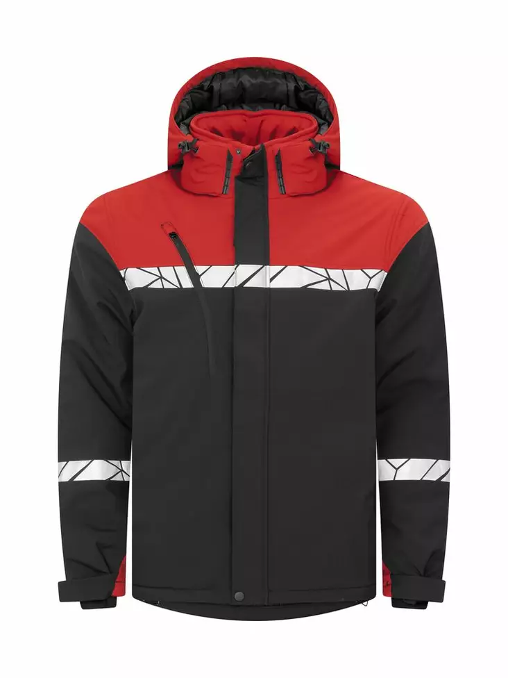 ProJob 7413 Topattu Softshell-takki, Black/Red - Projob Työtakit - 647413-9935 - 1