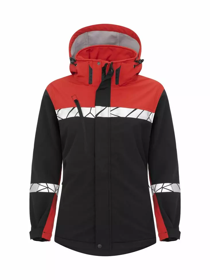ProJob 7417 Softshell-takki Naiset, Black/Red - Projob Työtakit - 647417-9935 - 1