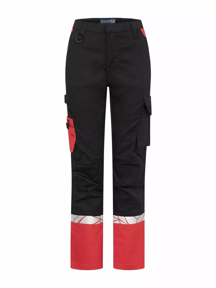 ProJob 7511 Housut Naiset, Black/Red - Projob Työhousut - 647511-9935 - 1