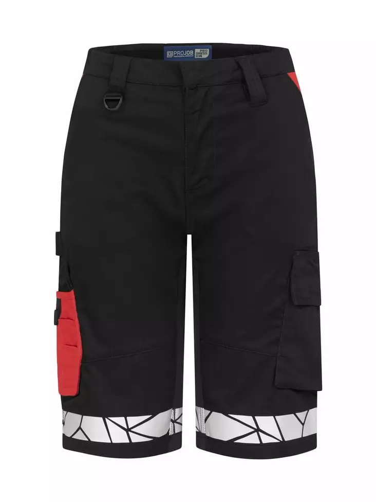 ProJob 7514 Shortsit Naiset, Black/Red - Projob Työshortsit - 647514-9935 - 1