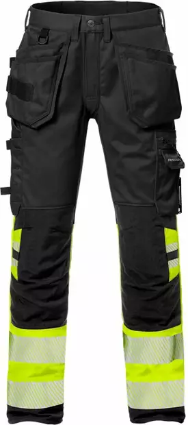 Fristads HV rakentajan Stretch housut LK1 2706 PLU, Keltainen/Musta - Fristads Huomiohousut - 127732-196 - 1