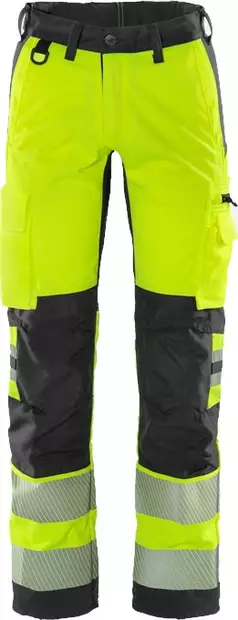 Fristads HV stretch housut LK2 2712 PLU, Neonkeltainen/Musta - Fristads Huomiohousut - 130164-196 - 1