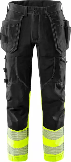 Fristads Stretch housut LK 1 2608 FASG, Keltainen/Musta - Fristads Huomiohousut - 132849-196 - 1