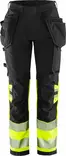 Fristads HV Green rakentajan stretch housut naisten LK1 2663 GSTP, Hi-Vis Yellow/Black - Fristads Huomiohousut - 134237-196 - 1