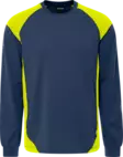 Fristads Heavy pitkähihainen t-paita 7071 GTM, Tummansininen/Neonkeltainen - Fristads Huomiopaidat - 301171-556 - 1