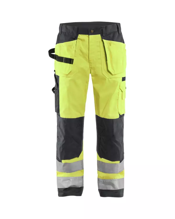 Blåkläder Highvis Riipputaskuhousut Hivis Yellow/Grey - Blåkläder Huomiotyövaatteet - 153318603396 - 1