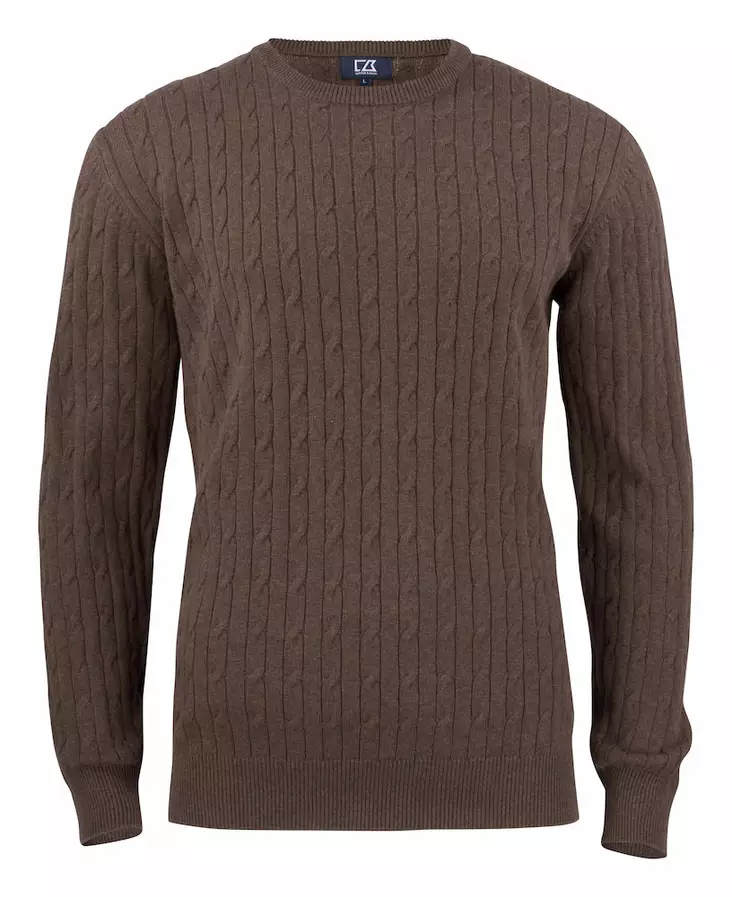 C&B Blakely Knitted Sweater Men's, Meleerattu ruskea - Cutter & Buck Vaatteet - 355402-836 - 1