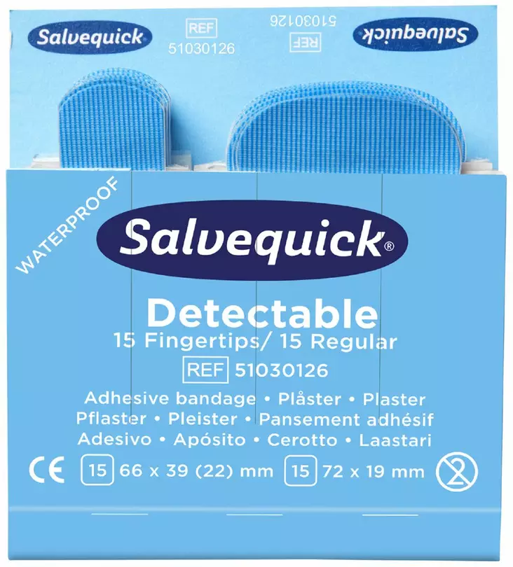 Cederroth 51030126 Sormenpää/regular Laastari jäljitettävä Salvequick kasetti 6kpl/ras - Ensiaputuotteet - 51030126 - 1