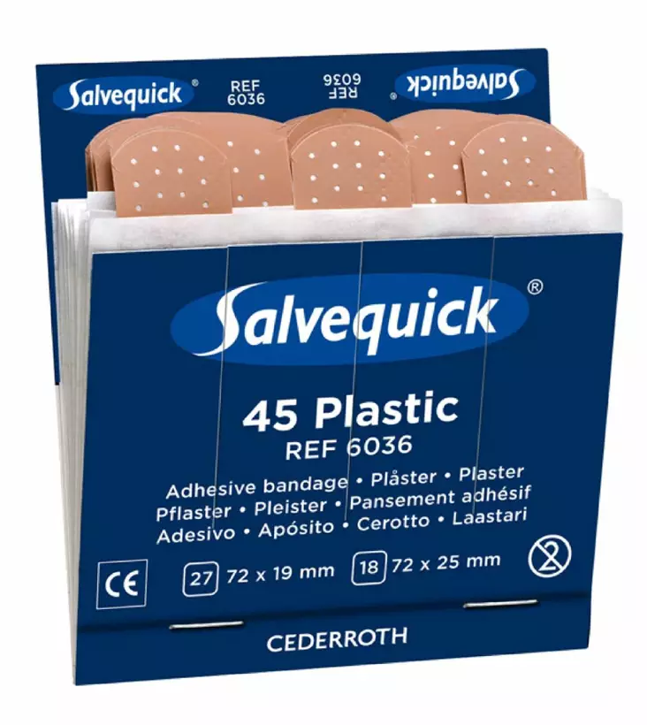 Cederroth 6036 Muovilaastari Salvequick kasetti 6kpl/ras - Ensiaputuotteet - 6036 - 1