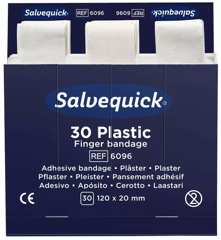 Cederroth 6096 Laastari Salvequick erikoispitkä muovi kasetti 6kpl/ras - Ensiaputuotteet - 6096 - 1