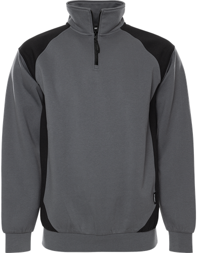 Fristads Collegepaita lyhyt vetoketju 7048 GSM, Harmaa/musta - Fristads Työpaidat - 300511-896 - 1