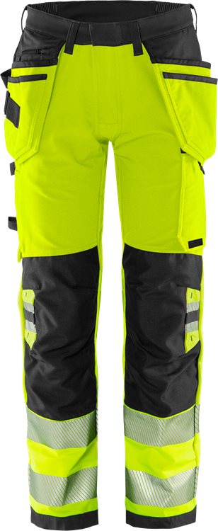 Fristads HV Green rakentajan stretch housut LK2 2644 GSTP, Hi-Vis Yellow/Black - Fristads Huomiohousut - 134188-196 - 1