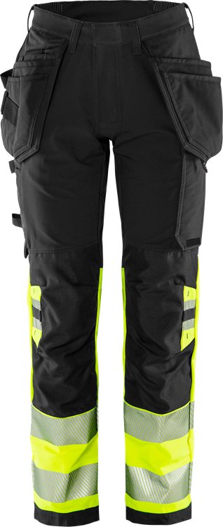 Fristads HV Green rakentajan stretch housut naisten LK1 2663 GSTP, Hi-Vis Yellow/Black - Fristads Huomiohousut - 134237-196 - 1