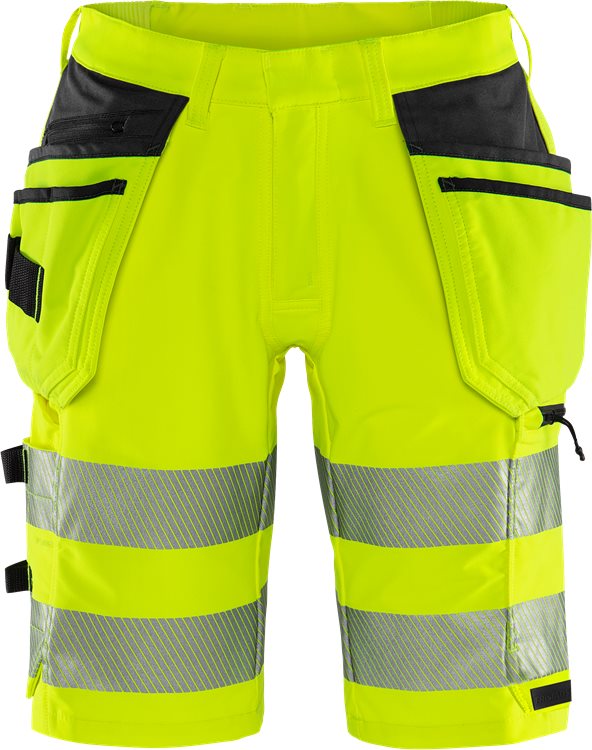 Fristads HV Green rakentajan stretch shortsit LK2 2646 GSTP, Hi-Vis Yellow/Black - Fristads Huomioshortsit - 134191-196 - 1