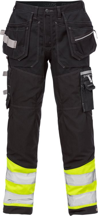 Fristads HV rakentajan housut LK1, 2127 CYD, Keltainen/Musta - Fristads Huomiohousut - 122191-196 - 1