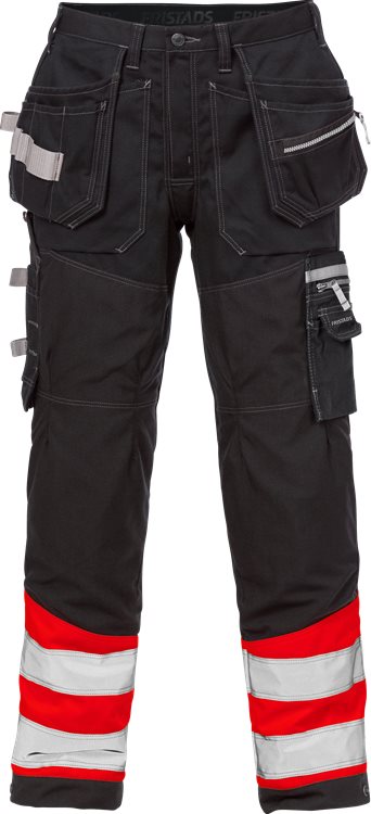 Fristads HV rakentajan housut LK1, 2127 CYD, Punainen/Musta - Fristads Huomiohousut - 122191-396 - 1