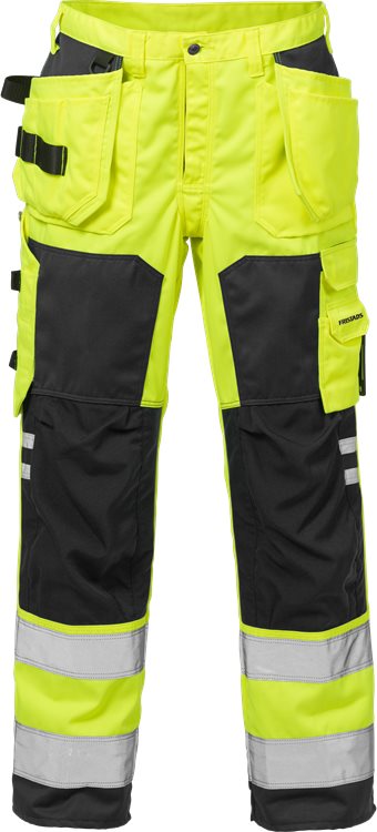 Fristads HV rakentajan housut LK2, 2025 PLU, Keltainen/Musta - Fristads Huomiohousut - 100974-196 - 1