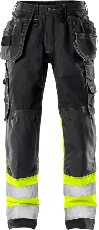 Fristads HV rakentajan housut naisten LK1 2172 NYC, Keltainen/Musta - Fristads Huomiohousut - 131157-196 - 1