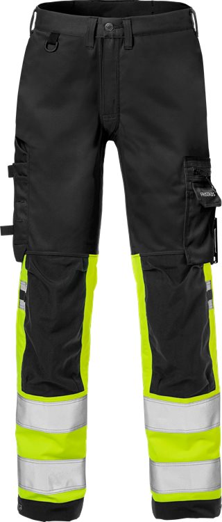 Fristads HV stretch housut LK1 2615 PLUS, Keltainen/Musta - Fristads Huomiohousut - 125615-196 - 1