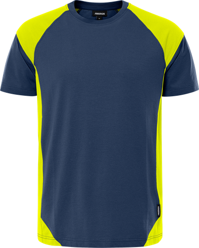 Fristads Heavy t-paita 7046 GTM, Tummansininen/Neonkeltainen - Fristads Huomiopaidat - 300505-556 - 1