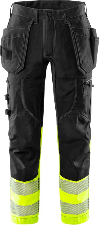 Fristads Stretch housut LK 1 2608 FASG, Keltainen/Musta - Fristads Huomiohousut - 132849-196 - 1