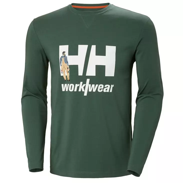 Helly Hansen Logo Longsleeve, Spruce - Helly Hansen Työpaidat - 79262-476 - 1