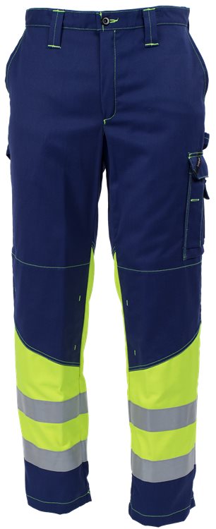 Leijona Housut HiVis FR 1.0, Keltainen/T.Sininen - Kaikki Palosuojatut työvaatemerkit - 116851-556 - 1