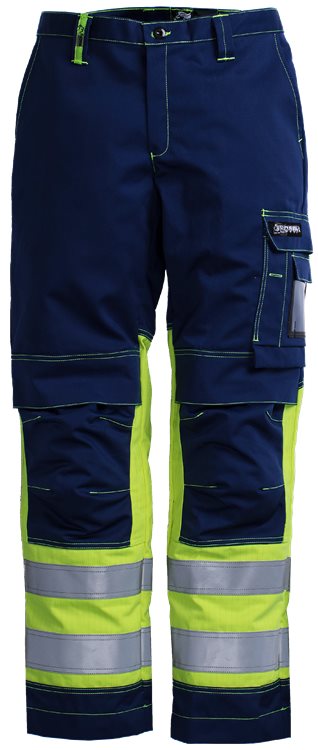 Leijona Housut Multitech, Neonkeltainen/Tummansininen - Kaikki Palosuojatut työvaatemerkit - 126313-556 - 1