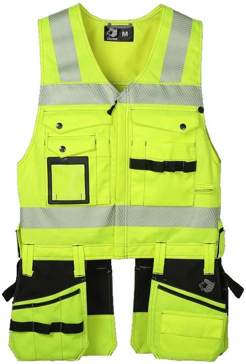 Leijona Riipputaskuliivi HiVis 2.0, Keltainen - OUTLET Työvaatteet - 120642-196 - 1