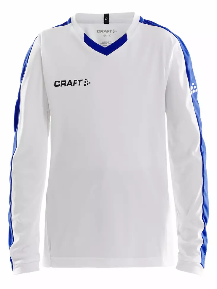 Progress Jersey Contrast LS Jr, White/Club Cobolt - Craft Vaatteet - 1906889-900346 - 1