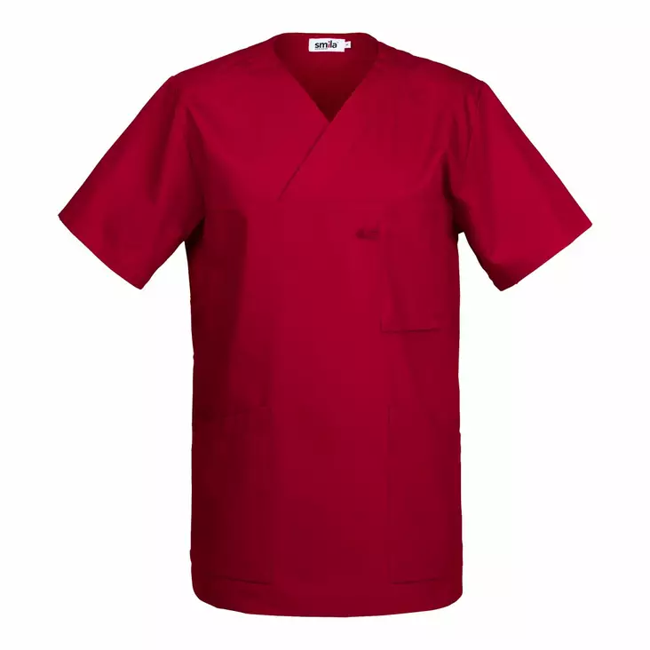 Smila 70101 Astor v-tunic, dark red - Smila Työvaatteet - 70101-66 - 1