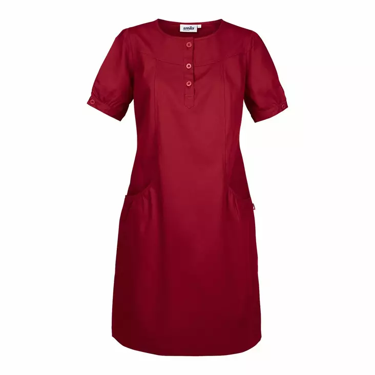 Smila 70162 Asta dress w, dark red - Smila Työvaatteet - 70162-66 - 1